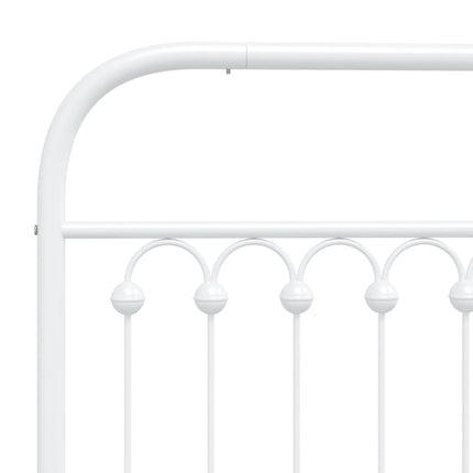 Metal Bed Frame without Mattress with Headboard White 39.4"x78.7