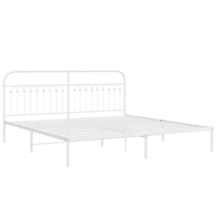 Metal Bed Frame without Mattress with Headboard White 76"x79.9