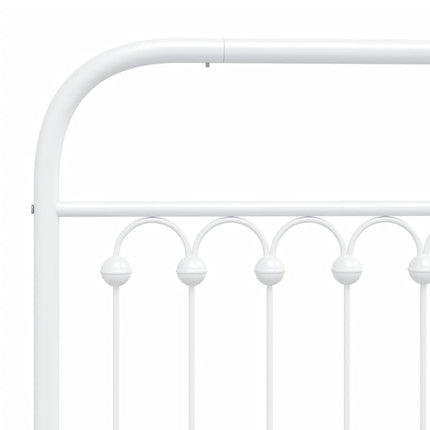 Metal Bed Frame without Mattress with Footboard White 39.4"x78.7