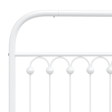 Metal Bed Frame without Mattress with Footboard White 59.1"x78.7