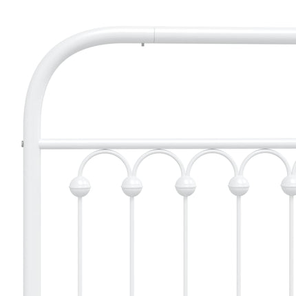 Metal Bed Frame without Mattress with Footboard White 76"x79.9