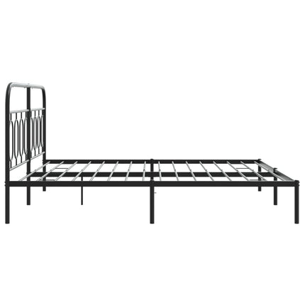Metal Bed Frame without Mattress with Headboard Black 76"x79.9