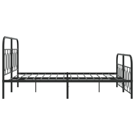 Metal Bed Frame without Mattress with Footboard Black 59.1"x78.7