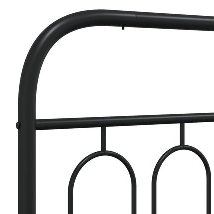 Metal Bed Frame without Mattress with Footboard Black 59.1"x78.7