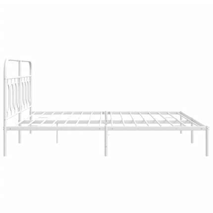 Metal Bed Frame without Mattress with Headboard White 76"x79.9
