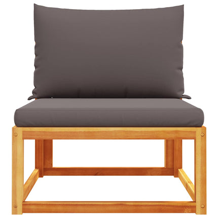 Garden Sofa Armless with Cushions Wood Acacia&Rattan