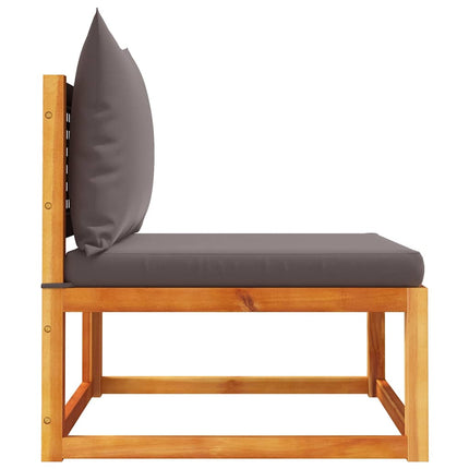 Garden Sofa Armless with Cushions Wood Acacia&Rattan