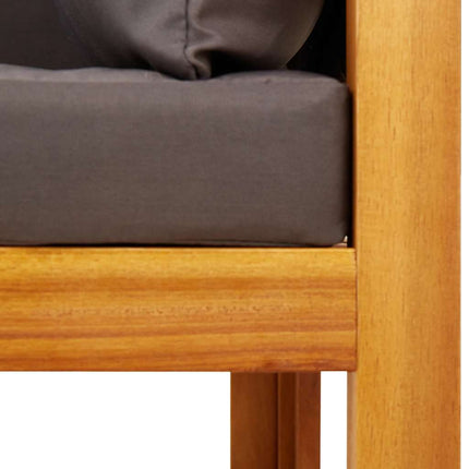 Garden Sofa Armless with Cushions Wood Acacia&Rattan