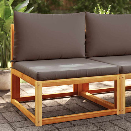 Garden Sofa Armless with Cushions Wood Acacia&Rattan