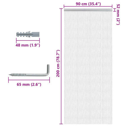 Chain Door Fly Screen 35.4x78.7" Aluminium