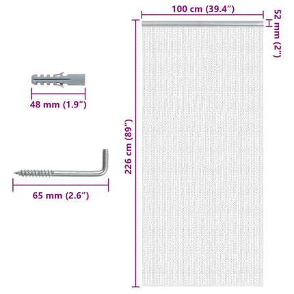 Chain Door Fly Screen 39.4x89.0" Aluminium