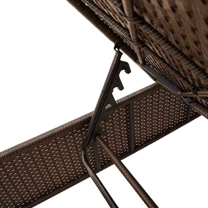 3 Piece Sun Lounger Set with Cushion Brown Poly Rattan