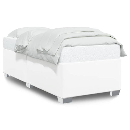 Bed Frame without Mattress White Twin XL Faux Leather