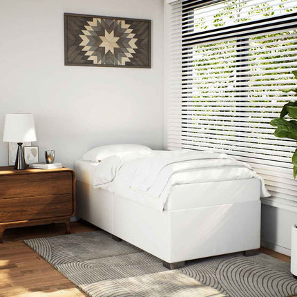 Bed Frame without Mattress White Twin XL Faux Leather