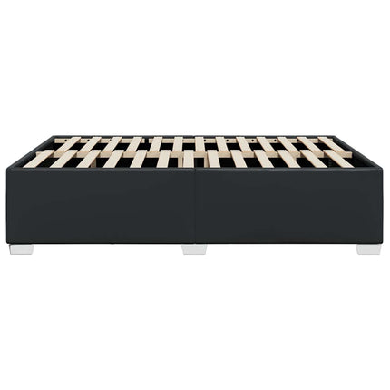 Bed Frame without Mattress Black Queen Faux Leather