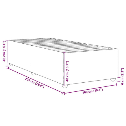 Bed Frame without Mattress Dark Gray Twin XL Fabric