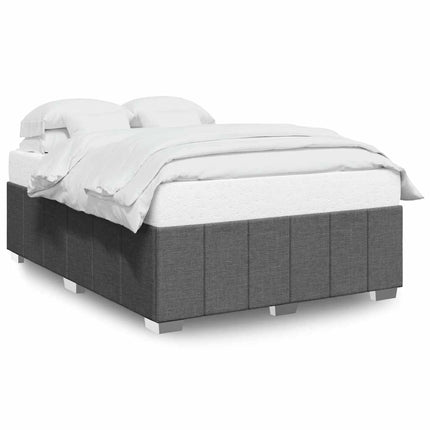 Bed Frame without Mattress Dark Gray Queen Fabric