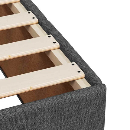 Bed Frame without Mattress Dark Gray Queen Fabric