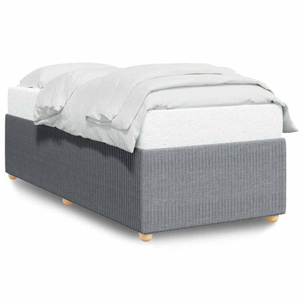 Bed Frame without Mattress Light Gray Twin Fabric