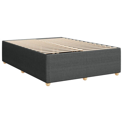 Bed Frame without Mattress Dark Gray Queen Fabric