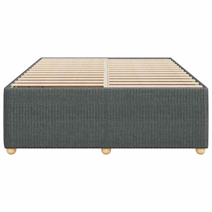 Bed Frame without Mattress Dark Gray Queen Fabric