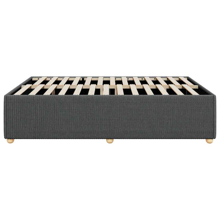 Bed Frame without Mattress Dark Gray Queen Fabric