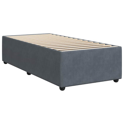 Bed Frame without Mattress Dark Gray Twin Velvet