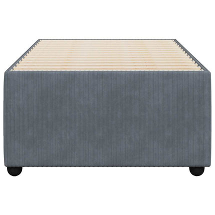 Bed Frame without Mattress Dark Gray Twin Velvet