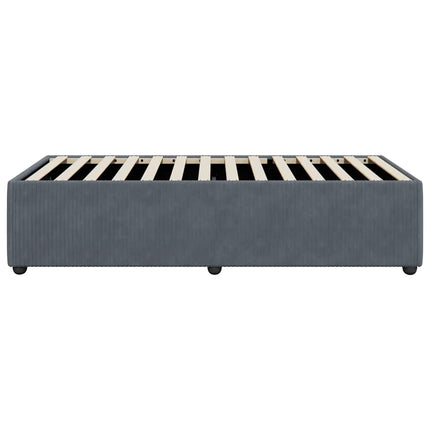 Bed Frame without Mattress Dark Gray Twin Velvet