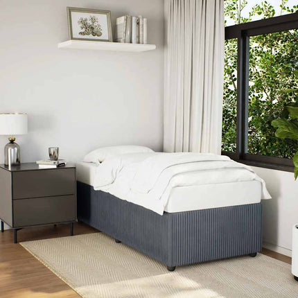 Bed Frame without Mattress Dark Gray Twin Velvet