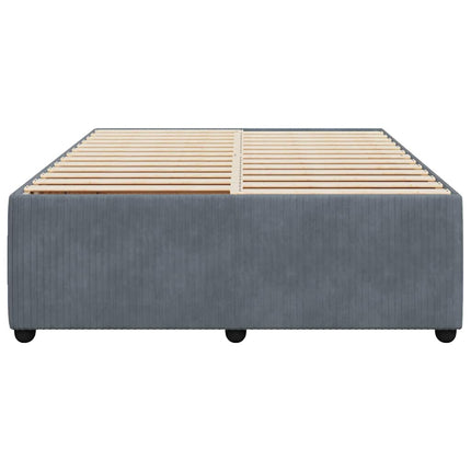Bed Frame without Mattress Dark Gray Full Velvet