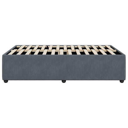 Bed Frame without Mattress Dark Gray Full Velvet
