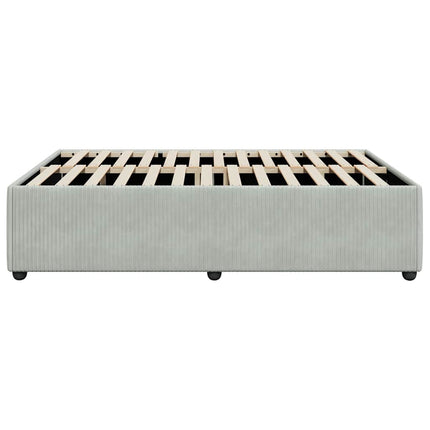 Bed Frame without Mattress Light Gray Queen Velvet