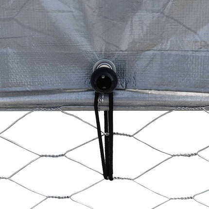 Dog Cage with Roof and Door Silver Galvanized Steel