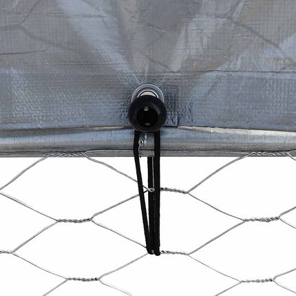 Chicken Cage with Roof and Door Silver Galvanized Steel