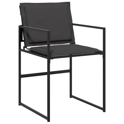 9 Piece Patio Dining Set with Cushions Black Textilene