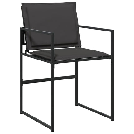 15 Piece Patio Dining Set with Cushions Black Textilene