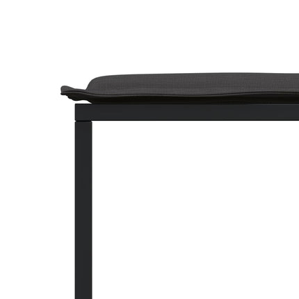 17 Piece Patio Dining Set with Cushions Black Textilene