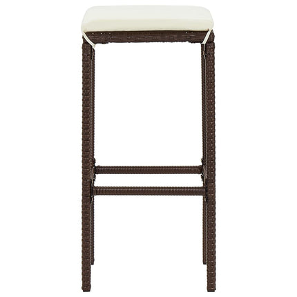 5 Piece Patio Bar Set Brown Solid Wood Acacia and Poly Rattan