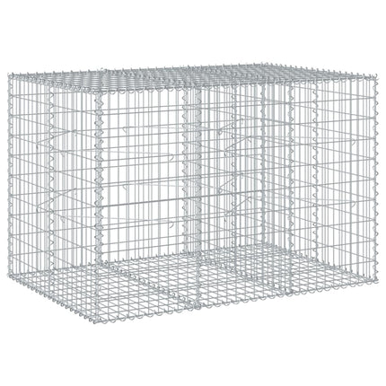 Gabion Basket with Cover 59.1"x39.4"x39.4" Galvanized Iron