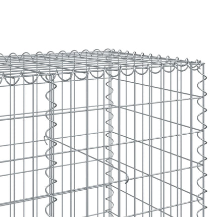 Gabion Basket with Cover 59.1"x39.4"x39.4" Galvanized Iron