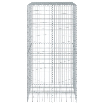 Gabion Basket with Cover 39.4"x39.4"x78.7" Galvanized Iron