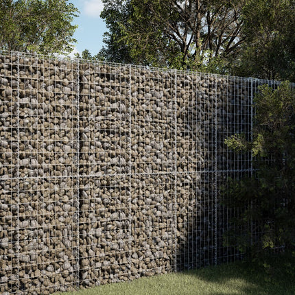 Gabion Basket with Cover 39.4"x39.4"x78.7" Galvanized Iron