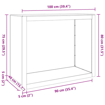 Firewood Rack Black 39.4x15.7x31.5" Steel