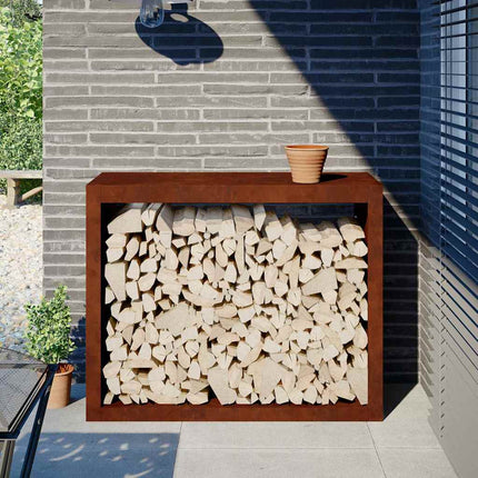 Firewood Rack 39.4"x15.7"x31.5" Weathering Steel