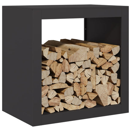 Firewood Rack Black 23.6x15.7x23.6" Steel