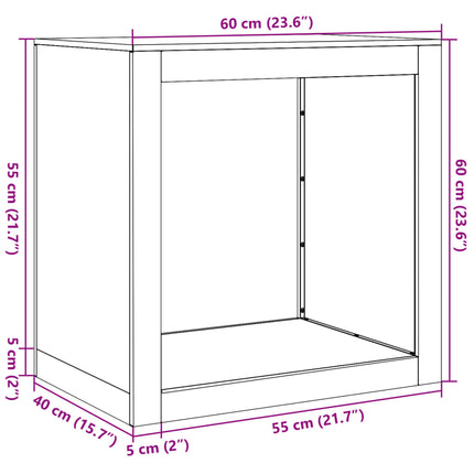 Firewood Rack Black 23.6x15.7x23.6" Steel