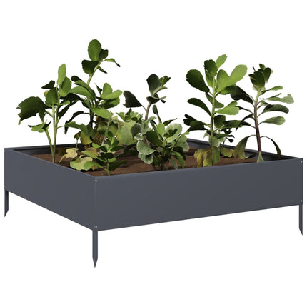 Garden Raised Bed Anthracite Steel 39.4 in x 39.4 in x 13.2 in