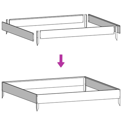Garden Raised Bed Anthracite Steel 39.4 in x 39.4 in x 13.2 in