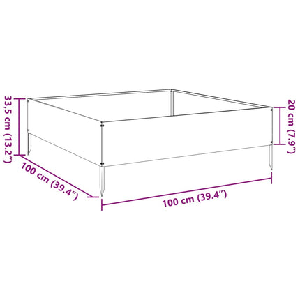 Garden Raised Bed Anthracite Steel 39.4 in x 39.4 in x 13.2 in